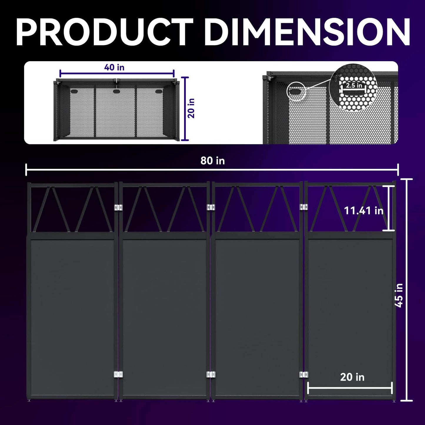 lunacme Portable DJ Booth Table,Foldable DJ Table Stand with White & Black Scrim,Adjustable D J Facade Station Triangle Plate Metal Frame with Cable Hole for Private Events, Clubs, Bars