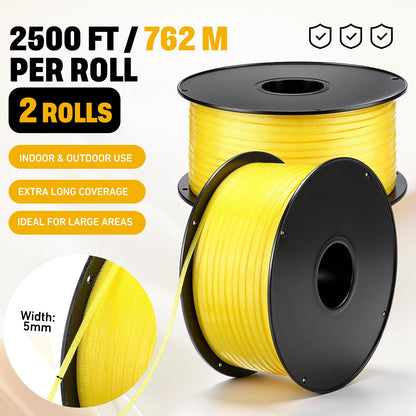 Mysora 2 Pcs Sticky Fly Strip Rolls 2500 ft Extra Long Ribbon Tape, Non-Toxic Sticky Hanging Strips for Gnat Fruit Mosquito Bug Catchers for Housefly Home Horse Barn Plant Garden Indoor Outdoor