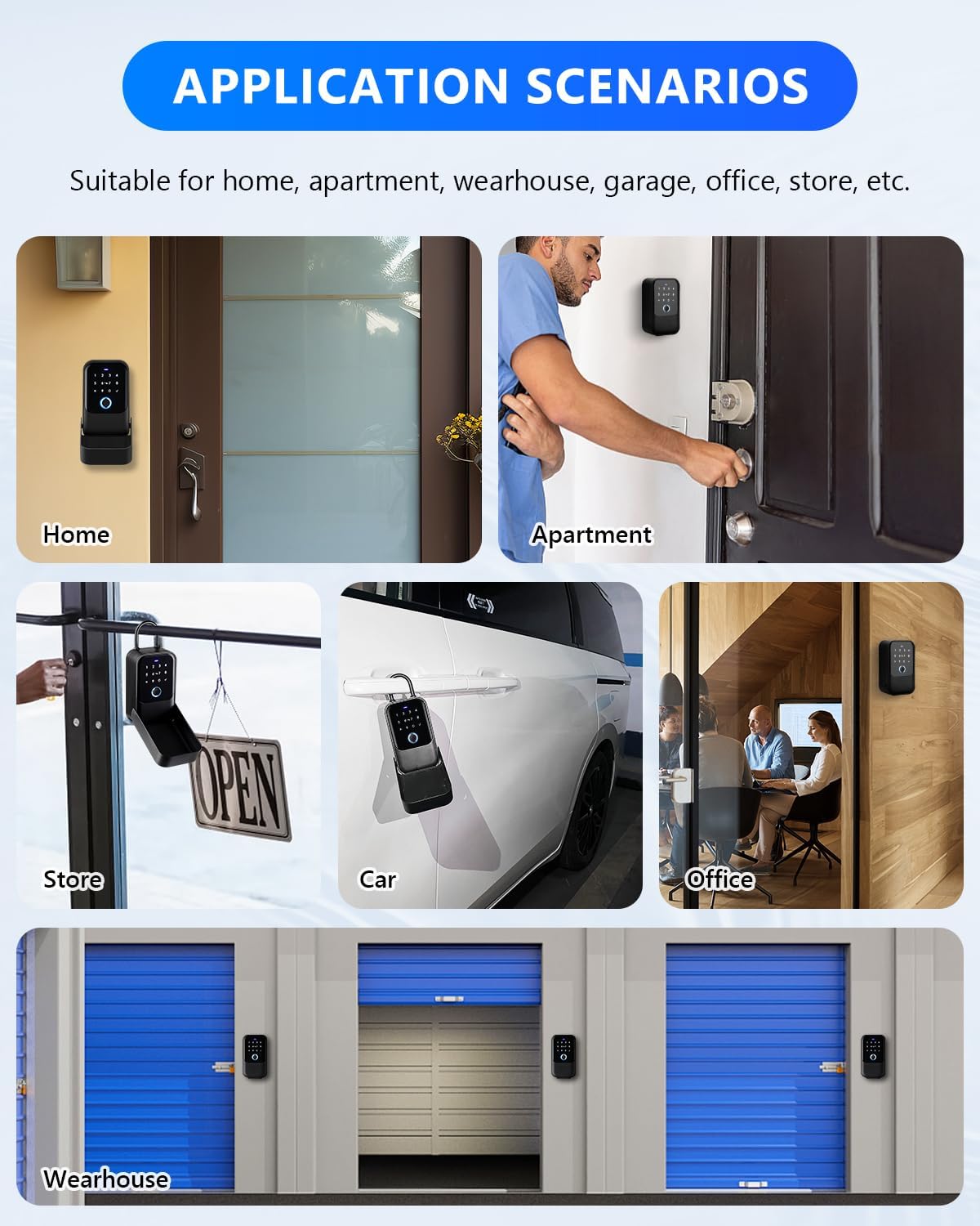 [New]Smart Lock Box,CATCHFACE Wireless Smart Key Lock Box App Control,Share eKey,Key Lockbox Wall Mount&Door Handle,Electronic LockBox Realtor/Home/Office/Warehouse/Vrbo/Cars