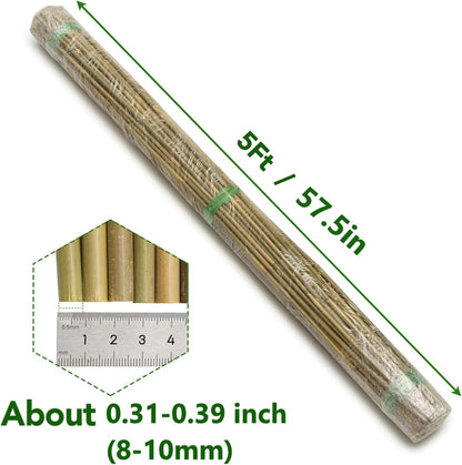 Bamboo Garden Stakes by [Brand Name] - 70 Pcs Natural 5 Feet Plant Support for Tomatoes, Beans & Climbing Plants