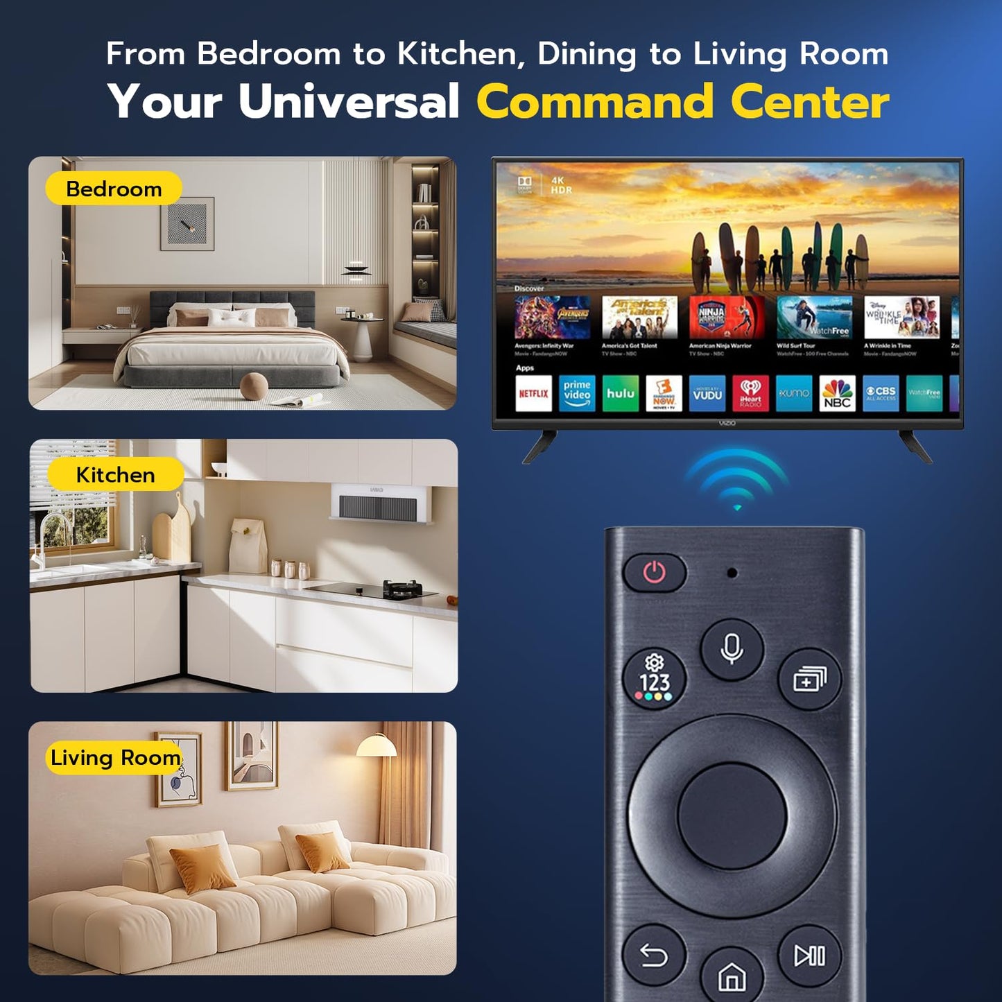 for Samsung TV Remote Replacement for Smart TV with Voice Control - Compatible with Samsung TV 2015-2024 Models - Voice Command (Replacement for OEM)