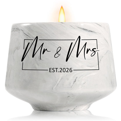 Wedding Gifts - Mr and Mrs Gifts-Wedding Gift for Couples 2026 - Bridal Shower Bride Gift for Married Newlywed - Just Married for Newlywed Couple Bride - Lavender Scented Candles 6 Oz