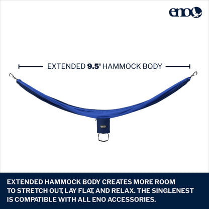 ENO Bundle, Includes The SingleNest Hammock & Atlas Suspension System, Lightweight, Durable Hammock with Straps for Camping, Hiking & Travel, Navy/Royal