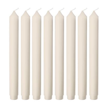 Estrella Blanca Ivory Dinner Candles – Elegant 10-Inch Taper Candles, Long-Lasting Unscented Wax, Dripless, Set of 8, Perfect for Dinner Parties, Events, and Home Décor