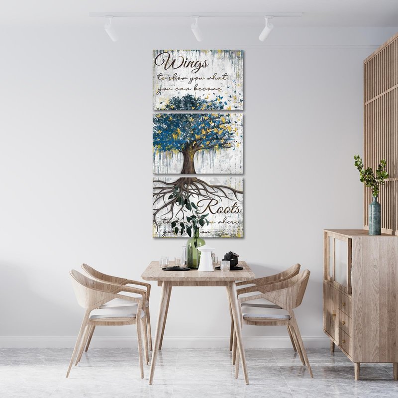 Conipit Vertical Tree Of Life Canvas Wall Art Butterfly Tree Painting Inspirational Butterfly Quotes Wall Decor Rustic Tree Canvas (white, medium)