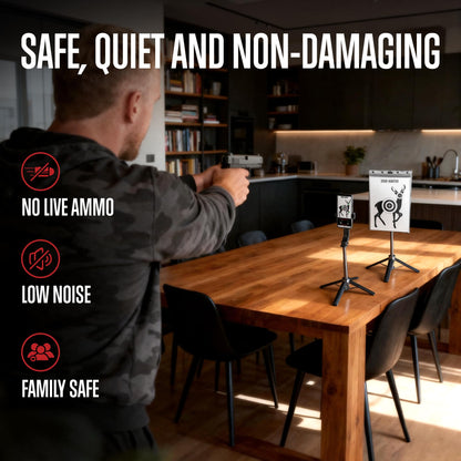 GLORYFIRE Dry Fire Laser Training System - Safe & Economical Practice Without Live Ammo, Home Training Compatible with App for Performance Tracking - with Cartridge, Targets & Holderes