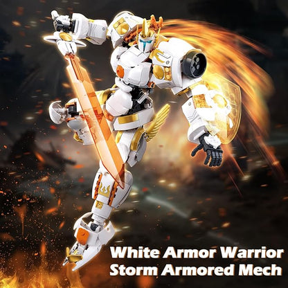 HIGH GODO Warrior Mech Robot Building Set Long Swords Shields Samurai Mech Model Kit Creative City Justice Hero Ninja Gifts for Adults Teens 14+ (695PCS)