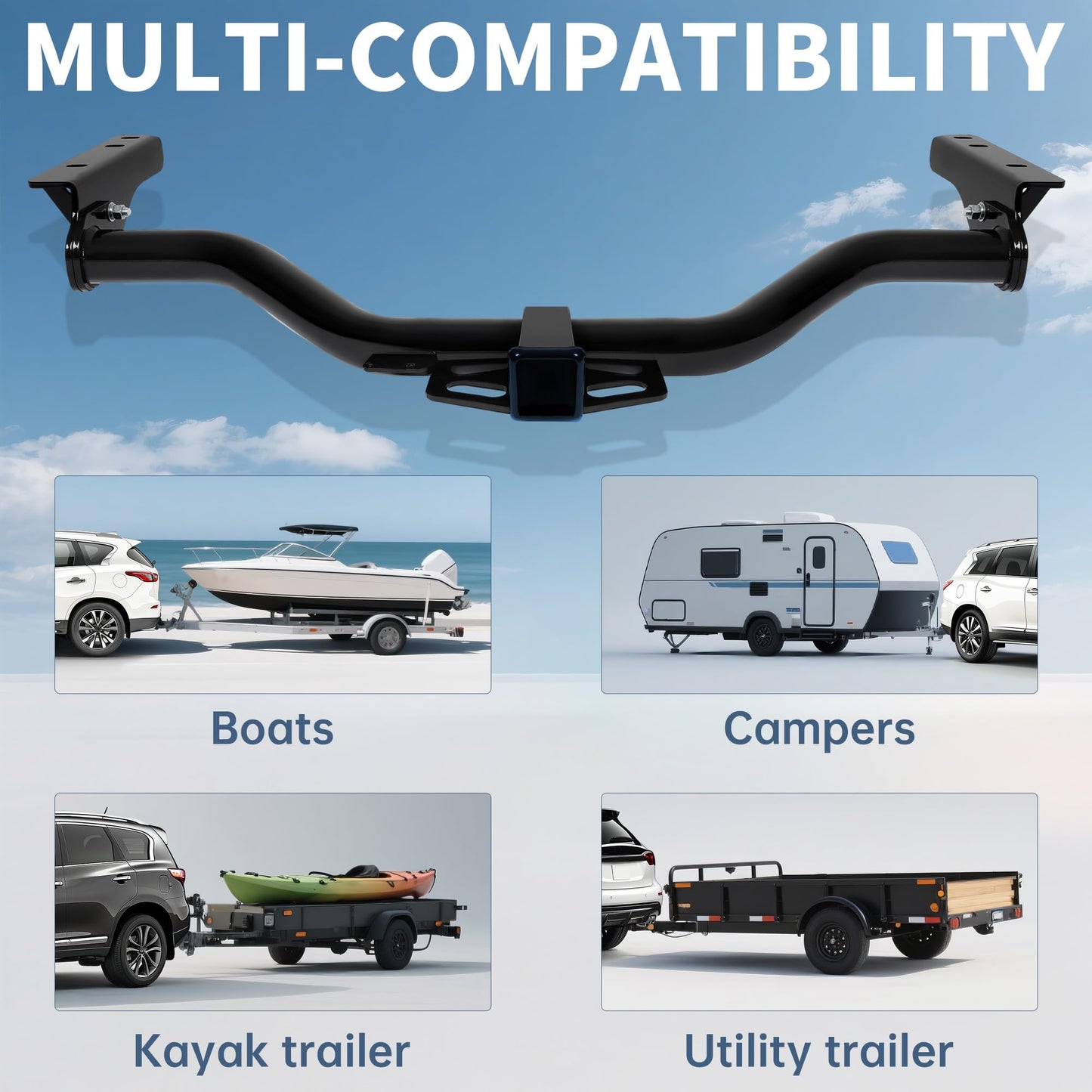 ECOTRIC Class 4 Trailer Hitch, 2 Inch Receiver Compatible with 2013 Infiniti JX35 2014-2020 Infiniti QX60 2013-2020 Nissan Pathfinder Trailer Tow Hitch Replace for 76031