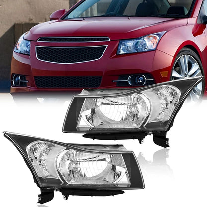 TODO Headlights Assembly Compatible with 2011-2015 Chevy Cruze Diesel Headlight Assemblies Headlamp Driver Left & Passenger Right Side