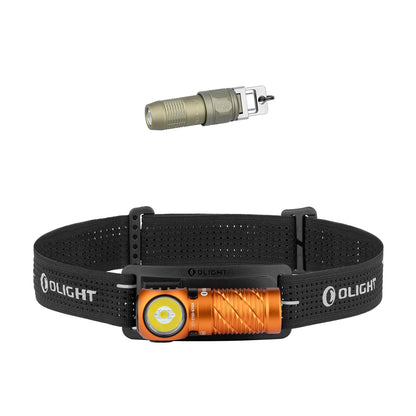 OLIGHT Perun 3 Mini Headlamp 1250 Lumens LED Head Flashlight Bundle with iUltra Rechargeable EDC Flashlight