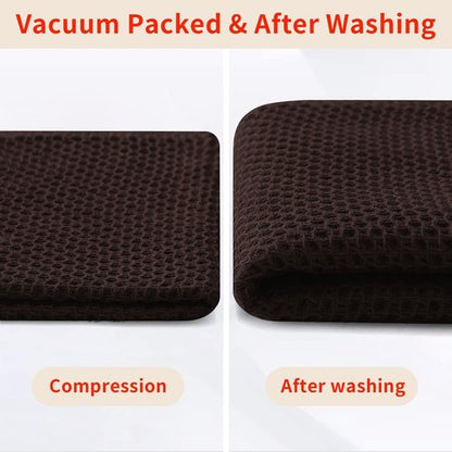 Homaxy 100% Cotton Waffle Weave Kitchen Dish Towels, Ultra Soft Absorbent Quick Drying Cleaning Towel, 13 x 28 Inches, 4-Pack, Dark Brown