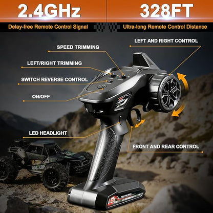 Fast Remote Control Car RC Cars 1:16 4WD High Speed Motor for Adults 30+KPH 2.4GHz Remote Control with No Delay Off Road RC Truck All Terrains RC Cars for Professional Enthusiast