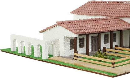 California Mission Santa Cruz – 3D Plaster Brick Model Kit 1370 Pieces Mini-Bricks Constructor Realistic Diy Building Set Stem Educational Architecture Toy for Teens &amp Adults Scale 1:24
