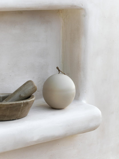 LAWA Imperfect Sphere Candle - Beautiful Handmade Pillar Scented Soy Wax Elegant Aesthetic Candle Housewarming Gift Home Room Shelf Decor Idea (Light Beige, Large)