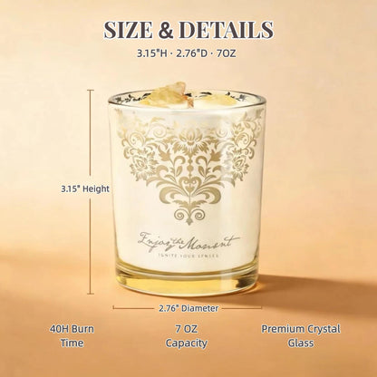 RU HANDMADE Luxury Soy Candle Gift Set for Women – 3 Pack 7oz Crystal Glass Aromatherapy Candles, 120H Total Burn Time, Soy & Beeswax Blend with Wick Trimmer & Snuffer Lid, Spa & Relaxation Scents