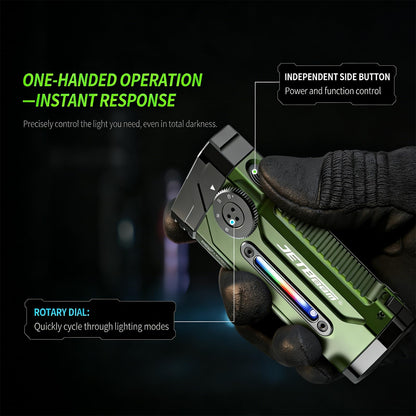 JETBeam E28 Flat EDC Flashlight, 3300 LM Rechargeable Multi-Mode LED with RGB/UV/LED Model, IPX8 Waterproof Magnetic Base, 350H Runtime, Floodlight & Spotlight for Emergency & Work