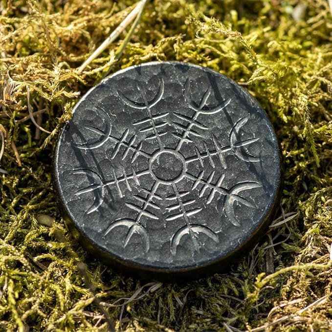 Norse Dual Stave in Iron Vegvisir and Helm of Awe