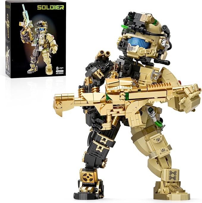 ONITUOFO Mechanical Soldier Building Sets for AdultTransforming Mech Building Blocks ToyCity Army Robot Model KitCool Home Office DecorIdea Gift for Teen Boys Kids 8-14(1225PCS)