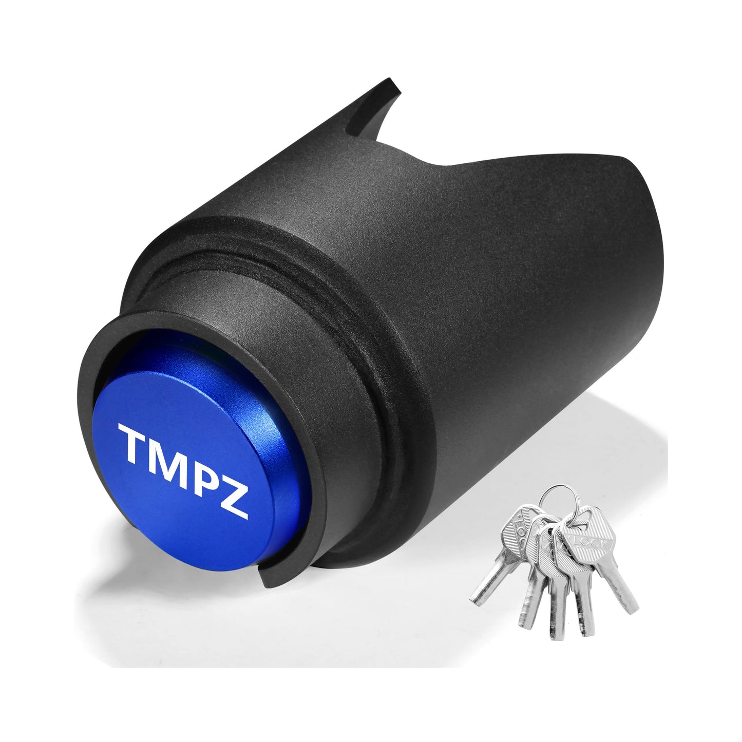 TMPZ Upgraded Heavy Duty Steel Trailer Hitch Lock for Most 2 Inch Couplers – Coupler Lock Secures Safety Chains, Anti-Theft Weatherproof Protection for RV, Pickup, Camper & Utility Trailers (Blue)