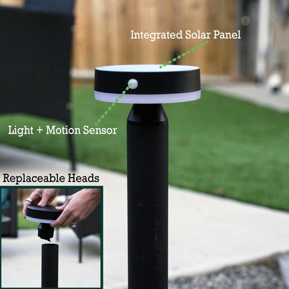 VerLuce - 20" Solar Landscape Lights - Outdoor Solar Lights for Yard - PIR Sensor & Two Light Modes - 50lm & 400lm - Rechargeable Battery Last Up to 55 Hours - 3000K - IP44 Weather Resistant - 4 Pack
