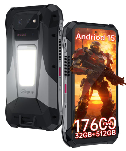 8849PRO Tank X 5G Rugged Smartphone,Android 15 Mobile Phones with 220 Lumens Projector,32GB RAM+512GB ROM,6.78’’ LCD Screen,17600mAh Battery Cell Phone Unlocked, 1200LM Camping Light/IP68/GPS