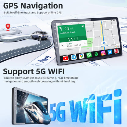 Car Stereo Radio for Jeep Wrangler JK 2007-2017 Grand Cherokee Compass, Android 13 4GB+32GB 10.1 inch Touchscreen with Wireless CarPlay Android Auto, GPS, WiFi, AM/FM, Backup Camera