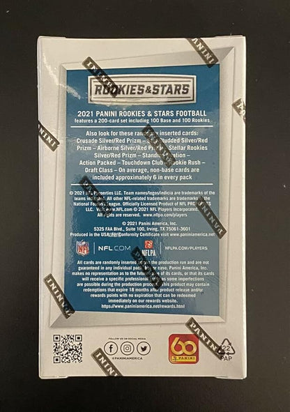 Rookies &amp Stars 2021 Panini Football Trading Card Box - 15 Cards Featuring Mac Jones Ja'Marr Chase Jaylen Waddle &amp More!