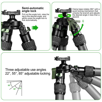 FANAUE Hunting Tripod Quick Release Plate Features Arca Swiss Dovetail Mount Carbon Fiber Tripod Binocular Tripod Adapter with 1/4-20" Thread for Bird Watching, Hunting, Astronomy, Animal Observation.