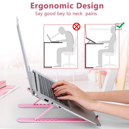 pidien Portable Laptop Stand, Adjustable Laptop Holder Riser Computer Stand for Desk Notebook Stand Mount