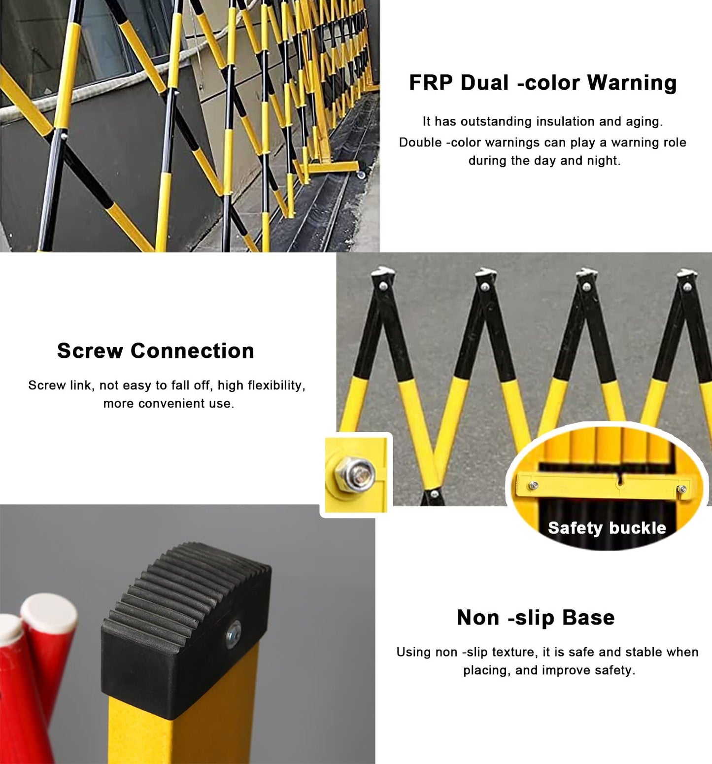 BYFSRUS Mobile Barricade Control Barrier - Heavy Duty Traffic Gates for Driveways and Crowds, Expandable up to 8m