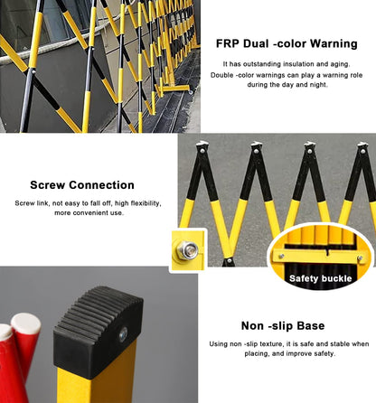 BYFSRUS Mobile Barricade Control Barrier - Heavy Duty Traffic Gates for Driveways and Crowds, Expandable up to 8m