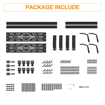 Autekcomma Full Size Pickup Truck Bed Rack Fits for Ford/Dodge Ram/Silverado | 5.5FT (No Tonneau Bed Cover Required) |Black Powder Coted Carbon Steel with 2 Molle