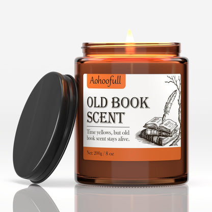 Aohoofull Scented Candles Gifts for Book Lovers, Soy Wax Candles,Fall Candle Inspired Gift Ideas for Readers,Women, Bookworm, Librarian, Men, Friend, 8 oz