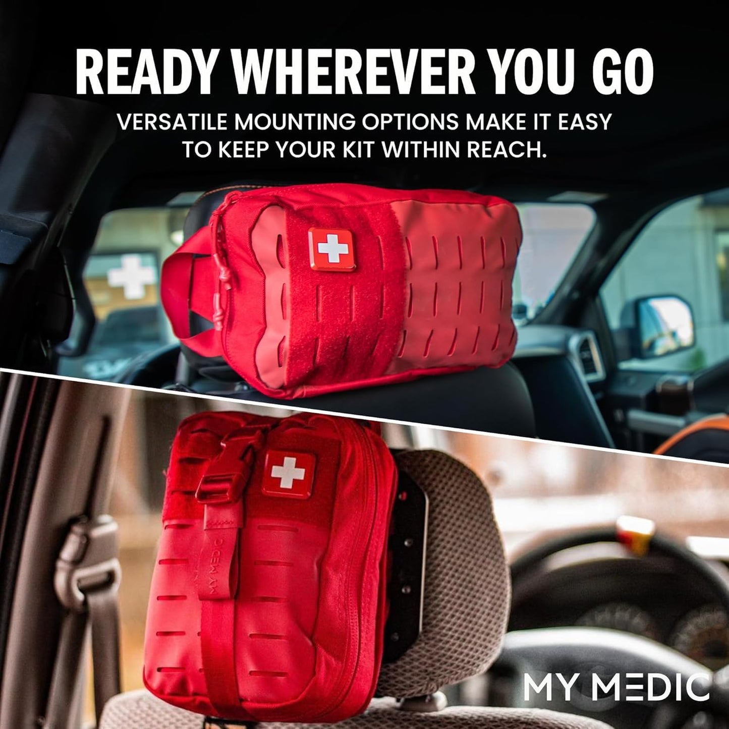 MY MEDIC MyFAK Standard IFAK First Aid Kit & Medic Kit - HSA FSA Items - Built in USA - Medical Supplies & First Aid Essentials for Home, Auto & Family Emergency Preparedness - Family Medical Bag, Red