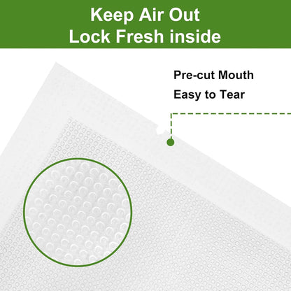 Vacuum Sealer Bags - 150 Precut Food Saver Bags | BPA Free, Puncture Resistant, Meal Prep Sizes