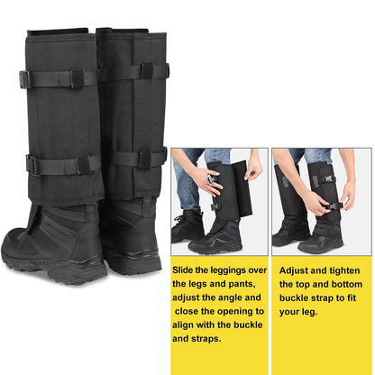 QOGIR Snake Gaiters Snake Chaps, Waterproof Snake Guards, Snake Bite Protection for Lower Legs, Snake Proof Chaps Fit for Men & Women, Adjustable Size