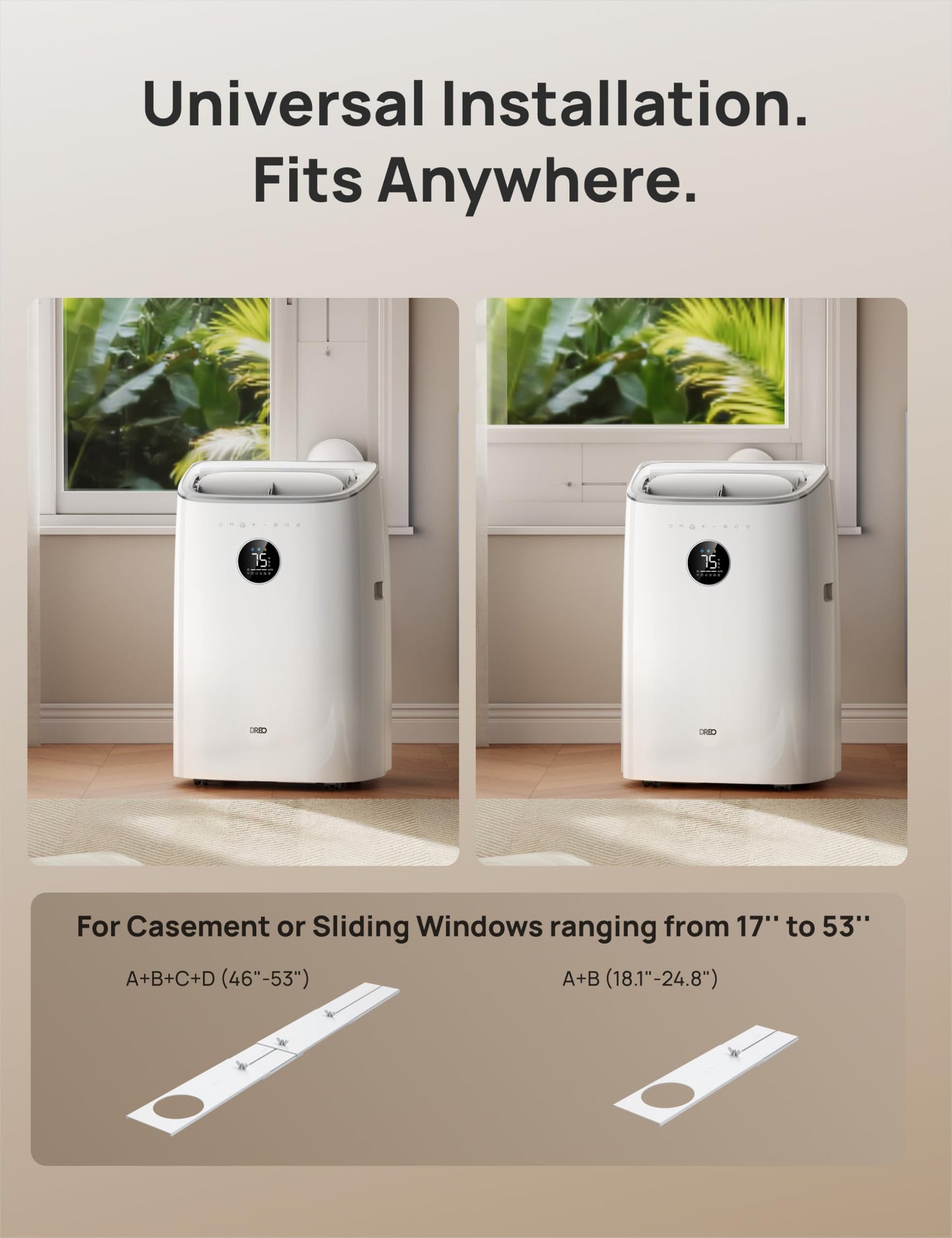 DREO Portable Air Conditioner 318S, 8000 BTU ASHRAE (5000 BTU DOE) Smart AC Unit for Bedroom with Drainage-free Cooling, Fan&Dehumidifier 3 in 1, APP/Voice/Remote, Quiet Standing AC for Room Indoors