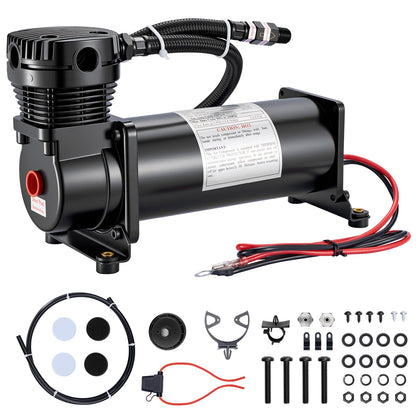 EVIL ENERGY 200PSI Air Horn Suspension Compressor for Car 12V Heavy Duty 1/4 NPT Onboard Air Ride Compressor for Train, Truck, Inflating Tires, Suspension Systems, Train Horn, DIY Pneumatic Tools