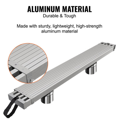 VEVOR Aluminum Telescoping Work Plank, 6-9FT, 500lbs Capacity, 12.5 inch Width, Scaffolding Plank with Skid-Proof Platform Scaffold Ladder Accessory