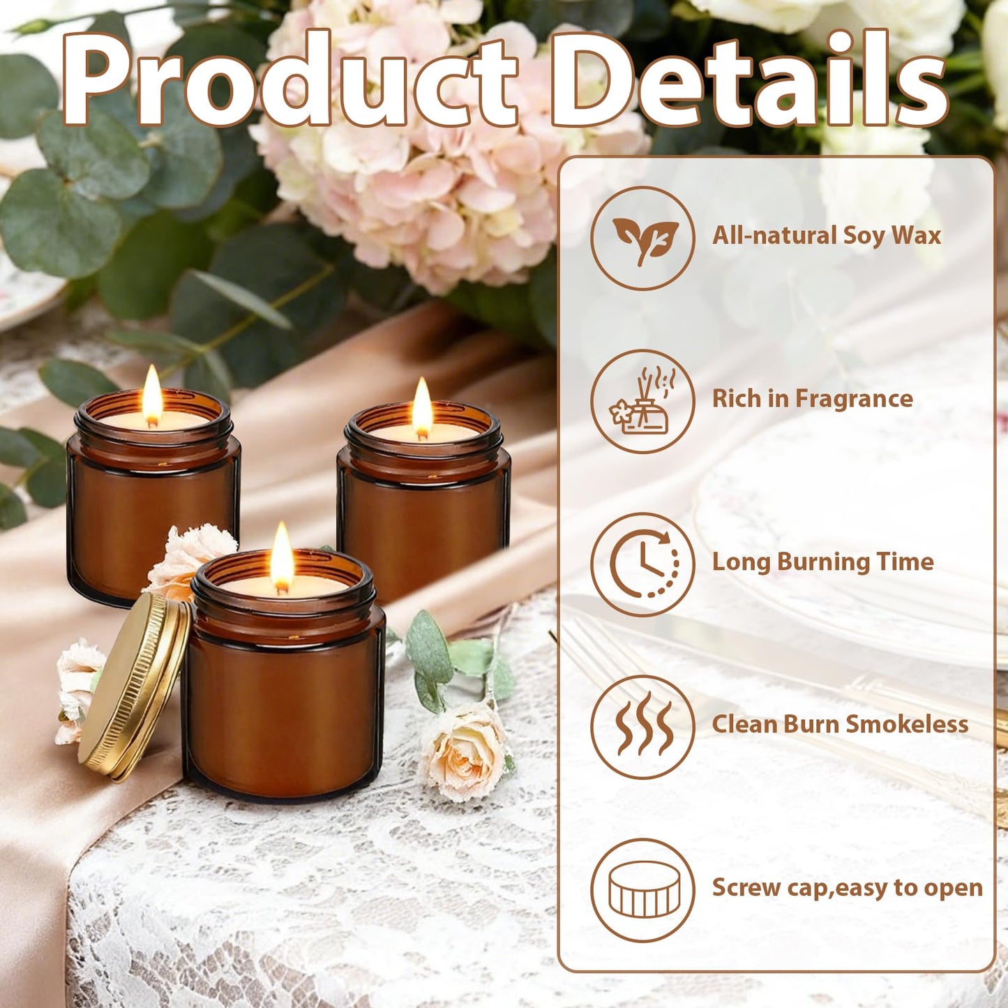 Trxvxo 24 Pcs 4 Oz Mini Soy Wax Candles, Mahogany & Teakwood Scented Aromatherapy Candles Bulk Set, Stress Relief Relaxation Candle, Ideal for Wedding Birthday Party Favors, Gifts and Home Decor