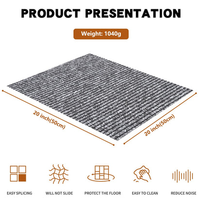 16-Pack 20"x20" Interlocking Carpet Tiles, Non-Adhesive Soft Padded Floor Mat Squares with Seamless Look, for Home Gym Office Indoor Outdoor Use (43 Sq Ft) (Aviv21914)