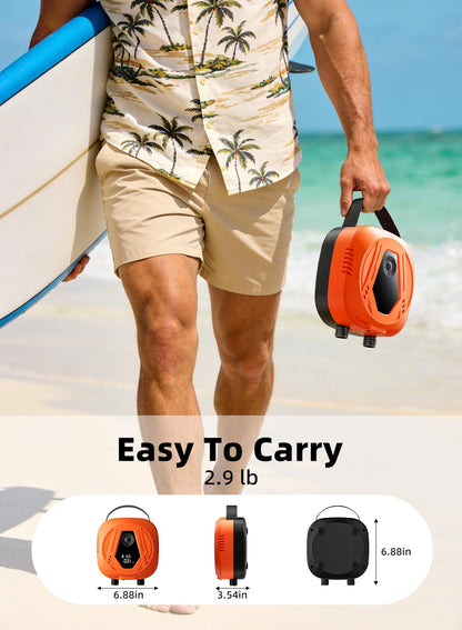50PSI Paddle Board Electric Pump, Portable Rechargeable SUP Pump with Automatic Power-Off and Deflation Functions, Suitable for Stand up Paddle Boards, Car Tires, Inflatable Boats, and Kayaks