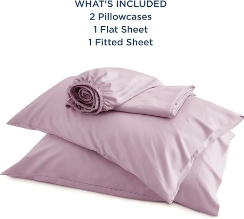 Bedsure Cooling Bed Sheets - Breathable Rayon from Bamboo | Full Size, Deep Pocket Up to 16 Inches, Lavender