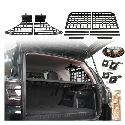 ITrims Rear Cargo Rack Basket for Toyota 4Runner 2010-2024 Car Accessories Modular Storage Molle Panel Interior Luggage Carrier Trunk Shelf Hanging Boards Organizer Aluminum Alloy (Center+Side)