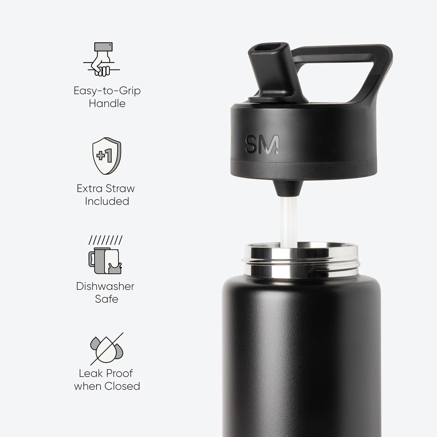Simple Modern Kids Water Bottle - Vacuum Insulated Stainless Steel Flask | 18oz Lavender Mist, BPA-Free