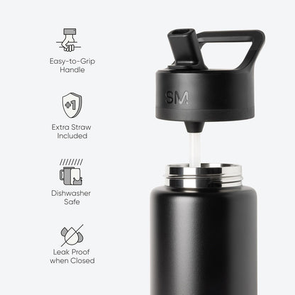 Simple Modern Kids Water Bottle - Vacuum Insulated Stainless Steel Flask | 18oz Lavender Mist, BPA-Free
