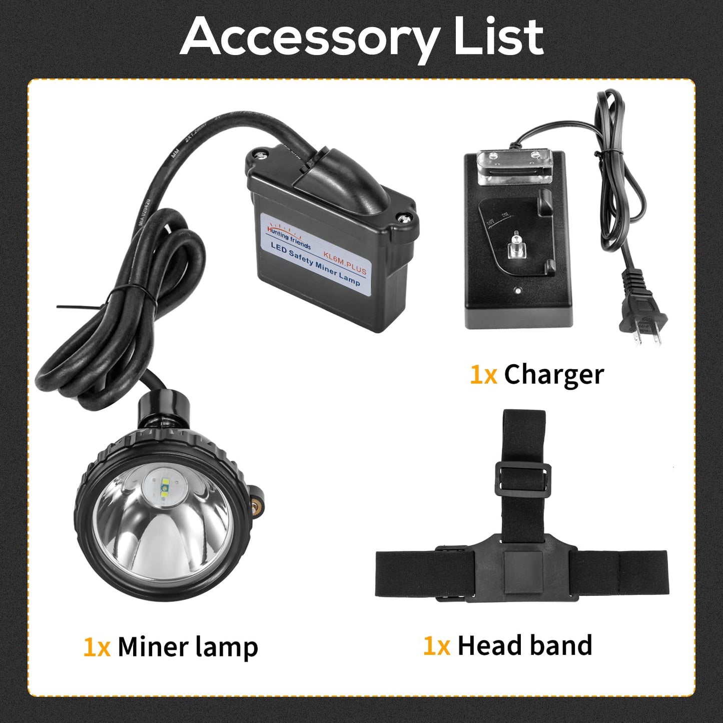 Super Bright Rechargeable Mining Headlamp KL6M.Plus, 1+2 LED Explosion-Proof Waterproof Cap Lamp, Safety Coal Miner Light for Hunting, Fishing, Caving, Camping, Tunnel Work, and Outdoor Adventure
