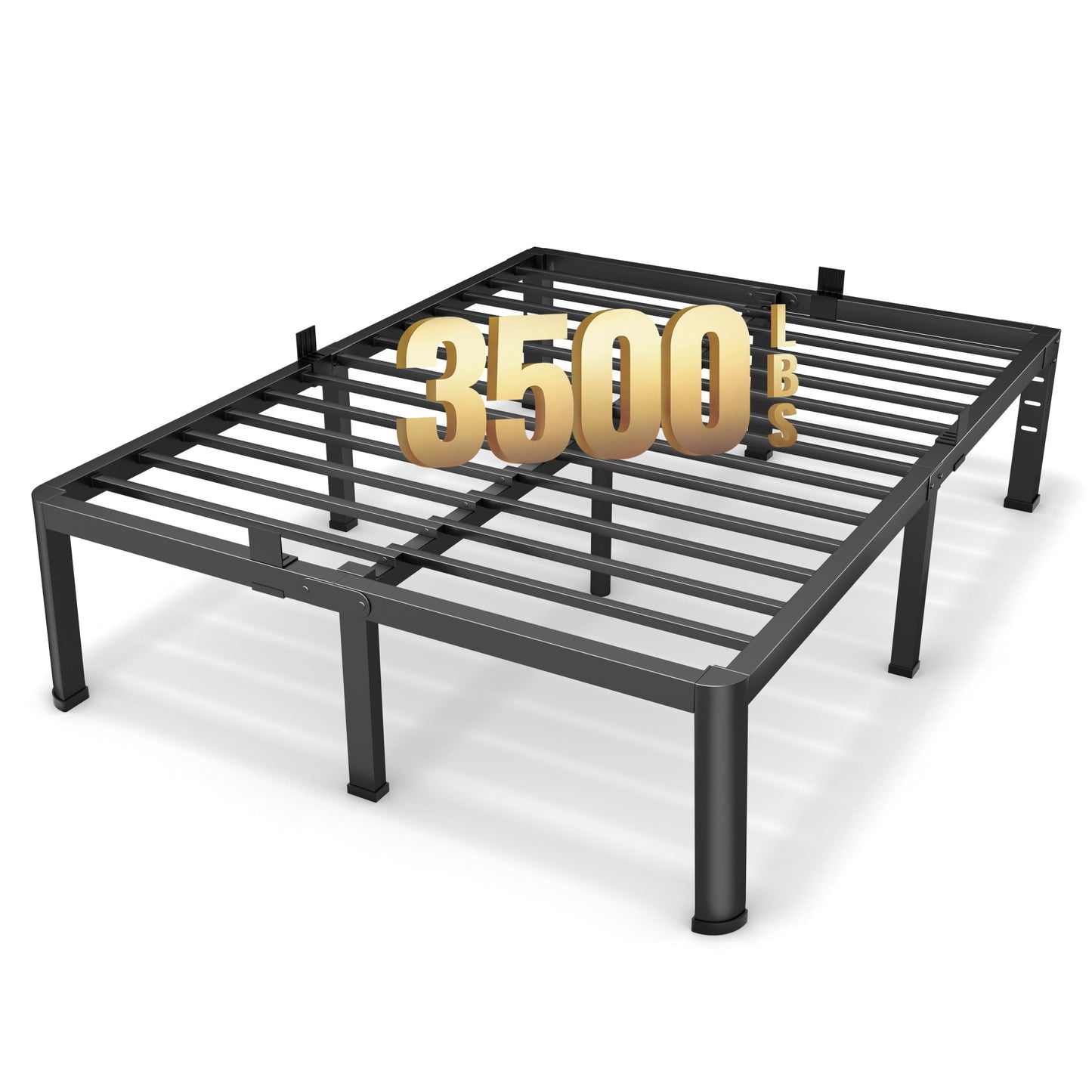 Superay 18 Inch King Size Metal Platform Bed Frame with Round Corners, Storage Space Under High Bed Frame-Heavy Duty Steel Slats Support, Noise Free - Easy Assembly - No Box Spring Needed