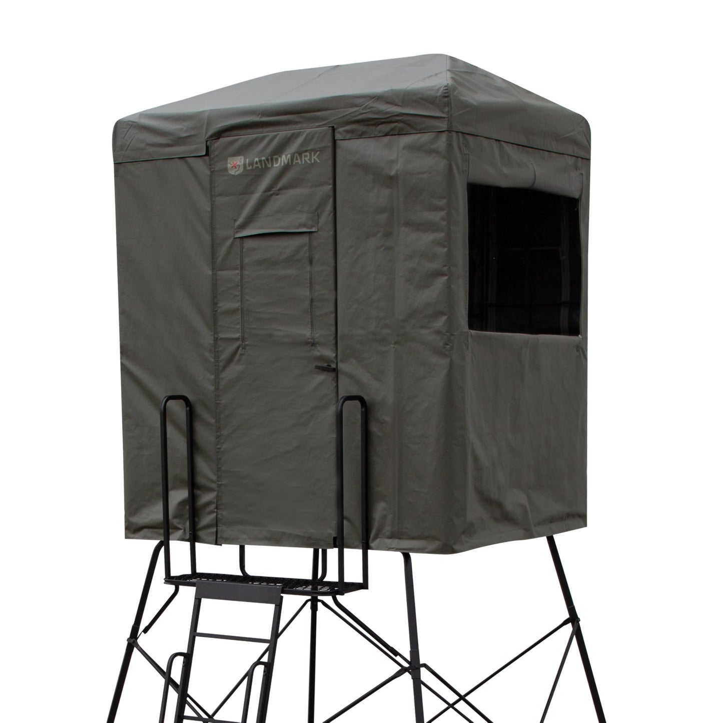 Rivers Edge Landmark™ 550 Hunting Blind LM550B – 7' Tall, 6' x 4.5' Interior, Adjustable Windows, Steel Frame, Marine-Grade Fabric – Fits LM550T Tower Only