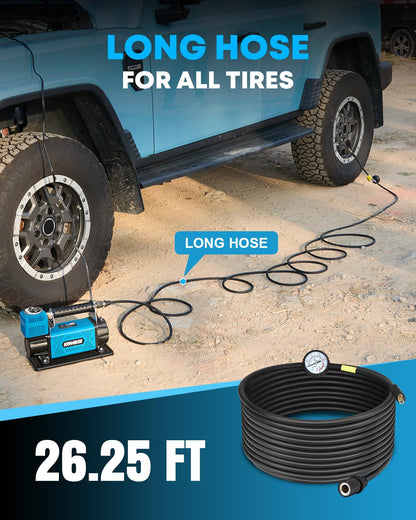Kohree 12V Air Compressor, 7.06 CFM Fast Tire Inflator, Heavy Duty Tire Pump with Max 150 PSI for Offroad Truck, RV, 4x4 Vehicles